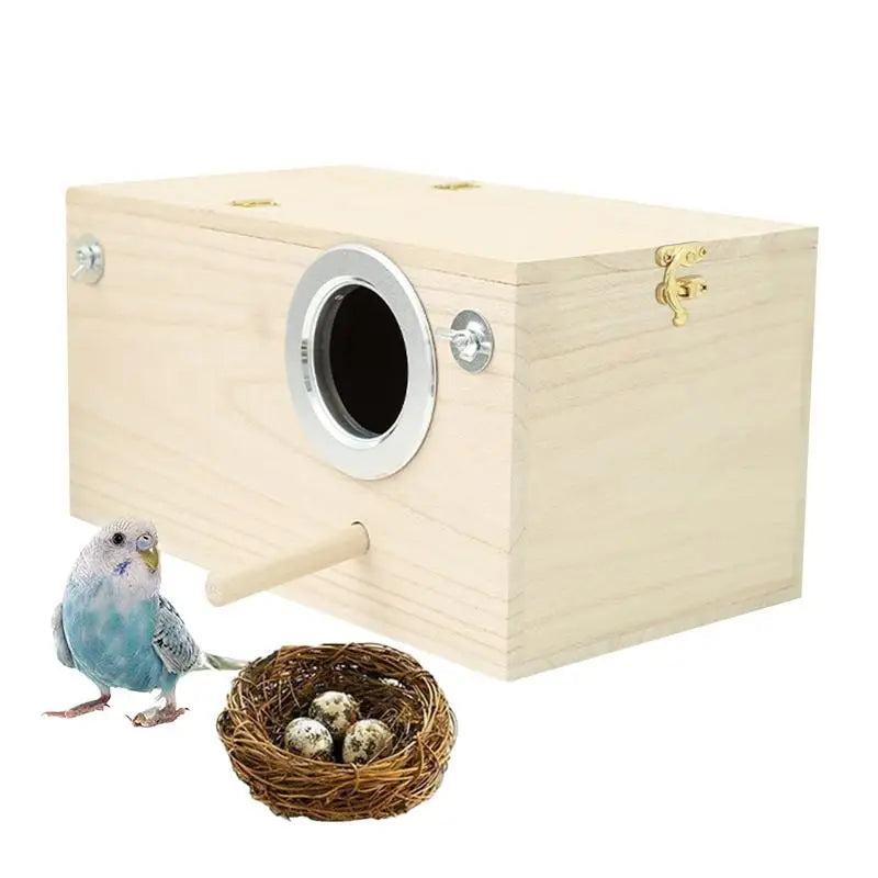 Bird Breeding Box Cage Bird Parrot Breeding Decorative Cages Pet Accessories Wood Bird House Nest Parrot Nesting Mating Box